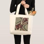 Abstrakte Kunst in Grau und Rot Jumbo Stoffbeutel (Vorderseite (Produkt))