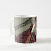 Abstrakte Kunst in Grau und Rot Kaffeetasse (Vorderseite Links)