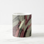 Abstrakte Kunst in Grau und Rot Kaffeetasse (Mittel)