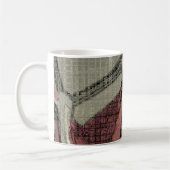 Abstrakte Kunst in Grau und Rot Kaffeetasse (Links)