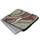 Abstrakte Kunst in Grau und Rot Laptopschutzhülle (Vorne Knopf)