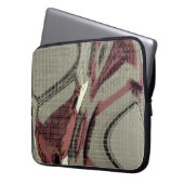 Abstrakte Kunst in Grau und Rot Laptopschutzhülle (Vorderseite Links)