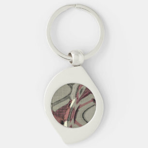 Abstrakte Kunst in Grau und Rot Schlüsselanhänger