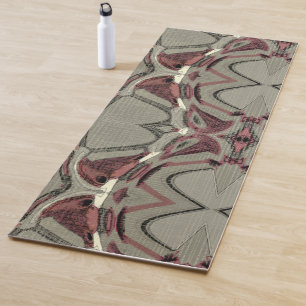 Abstrakte Kunst in Grau und Rot Yogamatte