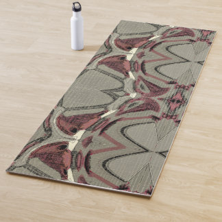 Abstrakte Kunst in Grau und Rot Yogamatte