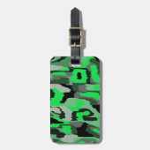 Abstrakte Kunst in Grün und Schwarz Gepäckanhänger (Vorderseite vertikal)