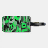 Abstrakte Kunst in Grün und Schwarz Gepäckanhänger (Rückseite horizontal)