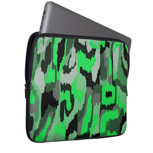 Abstrakte Kunst in Grün und Schwarz Laptopschutzhülle (Vorne Rechts)