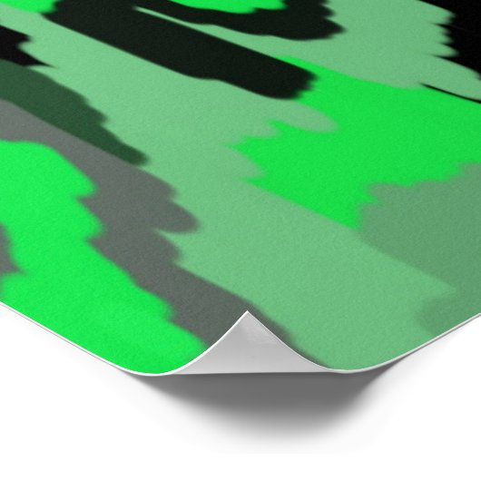 Abstrakte Kunst in Grün und Schwarz Poster (Ecke)