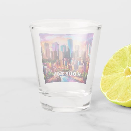Abstrakte Kunst in Houston Schnapsglas (Rückseite)
