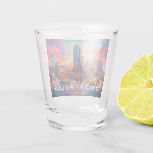 Abstrakte Kunst in Indianapolis Schnapsglas (Rückseite)