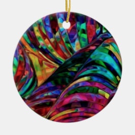 Abstrakte Kunst in Jewel Tones Keramik Ornament