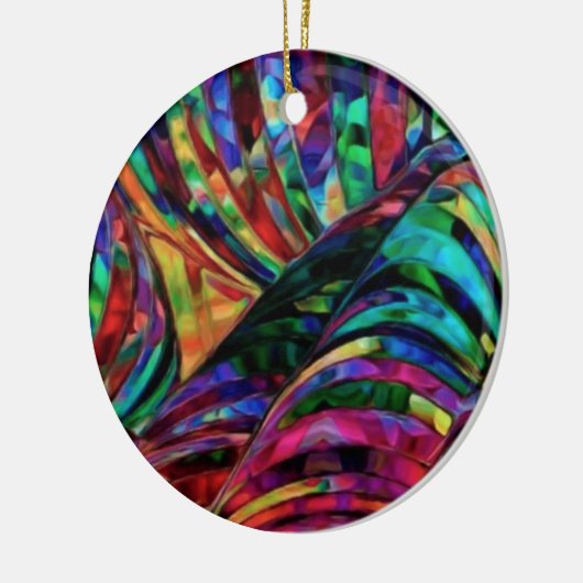 Abstrakte Kunst in Jewel Tones Keramik Ornament (Links)