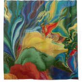 abstrakte Kunst in lebhaften Farben Duschvorhang (Vorderseite)