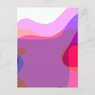 Abstrakte Kunst in Lila und Rosa 109 Postkarte