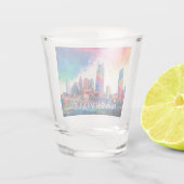 Abstrakte Kunst in Nashville Skyline Schnapsglas (Rückseite)