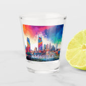 Abstrakte Kunst in Nashville Skyline Schnapsglas (Vorderseite)