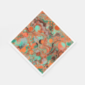 Abstrakte Kunst in Orange und Brown Serviette (Ecke)