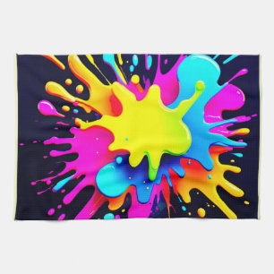 Abstrakte Kunst in Paint Splash Geschirrtuch