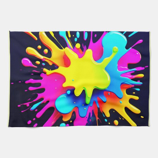 Abstrakte Kunst in Paint Splash Geschirrtuch (Horizontal)