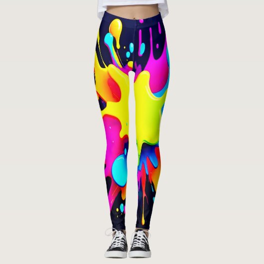 Abstrakte Kunst in Paint Splash Leggings (Vorderseite)