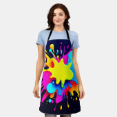 Abstrakte Kunst in Paint Splash Schürze (Getragen)