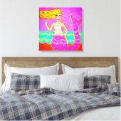 Abstrakte Kunst in Pink Leinwanddruck (Insitu (Schlafzimmer))