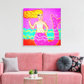 Abstrakte Kunst in Pink Leinwanddruck (Insitu (Wohnzimmer))