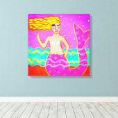 Abstrakte Kunst in Pink Leinwanddruck (Insitu (Holzboden))