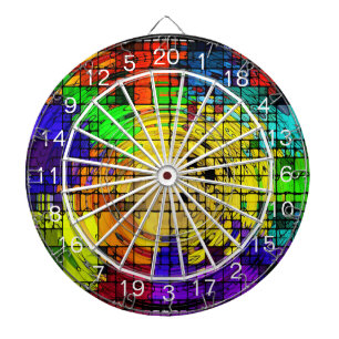 Abstrakte Kunst in Primärfarben Wellen Dartboard Dartscheibe