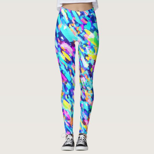 Abstrakte Kunst in Regenbogenform Leggings (Vorderseite)