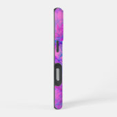 abstrakte Kunst in Rosa und Blau iPhone Hülle (Rechte Seite)