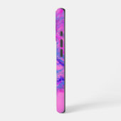abstrakte Kunst in Rosa und Blau iPhone Hülle (Linke Seite)