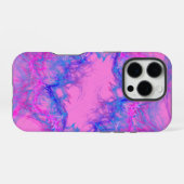 abstrakte Kunst in Rosa und Blau iPhone Hülle (Rückseite (Horizontal))