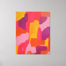 Abstrakte Kunst in Rosa und Gelb