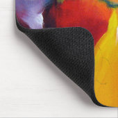 Abstrakte Kunst in Rot-Gelb-Grün Mousepad (Ecke)