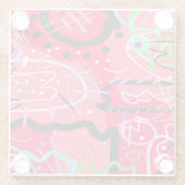 Abstrakte Kunst in Rot Glasuntersetzer (Rückseite)