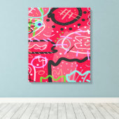 Abstrakte Kunst in Rot Leinwanddruck (Insitu (Holzboden))