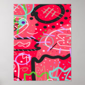 Abstrakte Kunst in Rot Poster (Vorne)