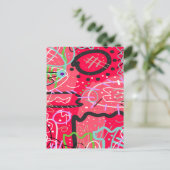 Abstrakte Kunst in Rot Postkarte (Stehend Vorderseite)