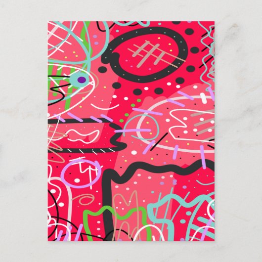 Abstrakte Kunst in Rot Postkarte (Vorderseite)
