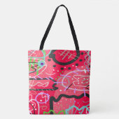 Abstrakte Kunst in Rot Tasche (Vorderseite)