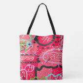 Abstrakte Kunst in Rot Tasche (Rückseite)