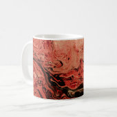 Abstrakte Kunst in Rot und Braun Kaffeetasse (Vorderseite Links)