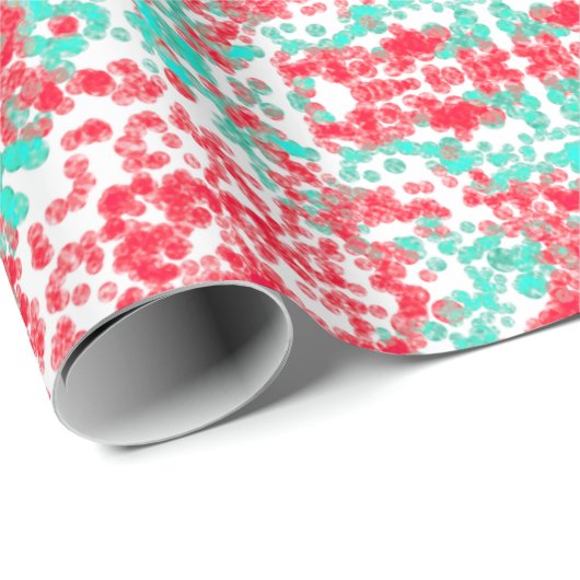 Abstrakte Kunst in Rot und Grün Geschenkpapier (Rolleneckpunkt)