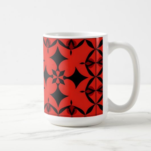 Abstrakte Kunst in Rot und Schwarz Kaffeetasse (Rechts)