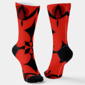 Abstrakte Kunst in Rot und Schwarz Socken (Gewinkelt)