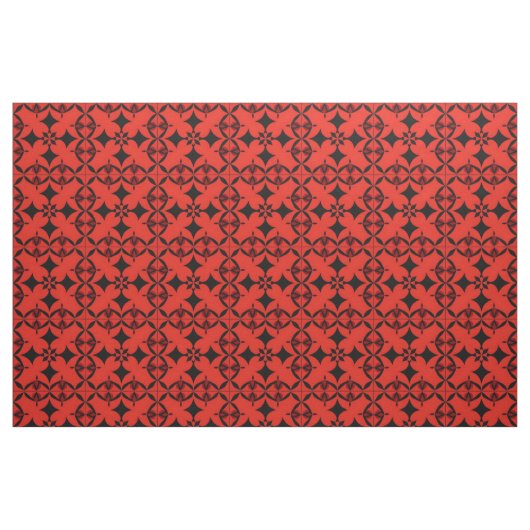 Abstrakte Kunst in Rot und Schwarz Stoff (Fat Quarter (45,7 x 55,9 cm))