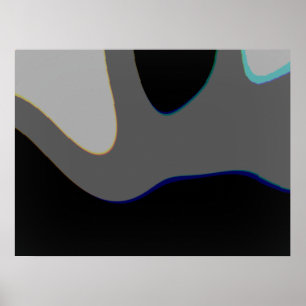 Abstrakte Kunst in Schwarz und Grau 306 Poster