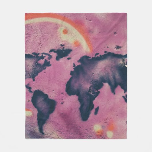Abstrakte Kunst in Schwarz und Rosa Fleecedecke (Vorderseite)